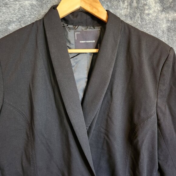 Robert Rodriguez Women’s Blazer 16 Black Zipper Pockets Buttons Jacket Formal - Picture 7 of 13